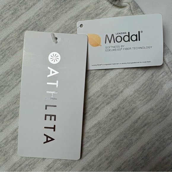 Athleta Gray Striped Criss Cross Sweatshirt Dress Size S Modal Blend Lightweight - Picture 11 of 12